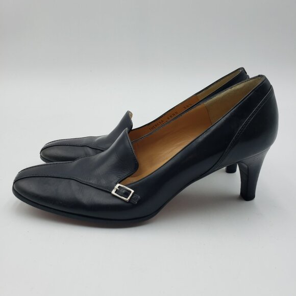 Bally Kitten Heels 6 Womens Slip On Leather Pumps Black - Picture 2 of 8